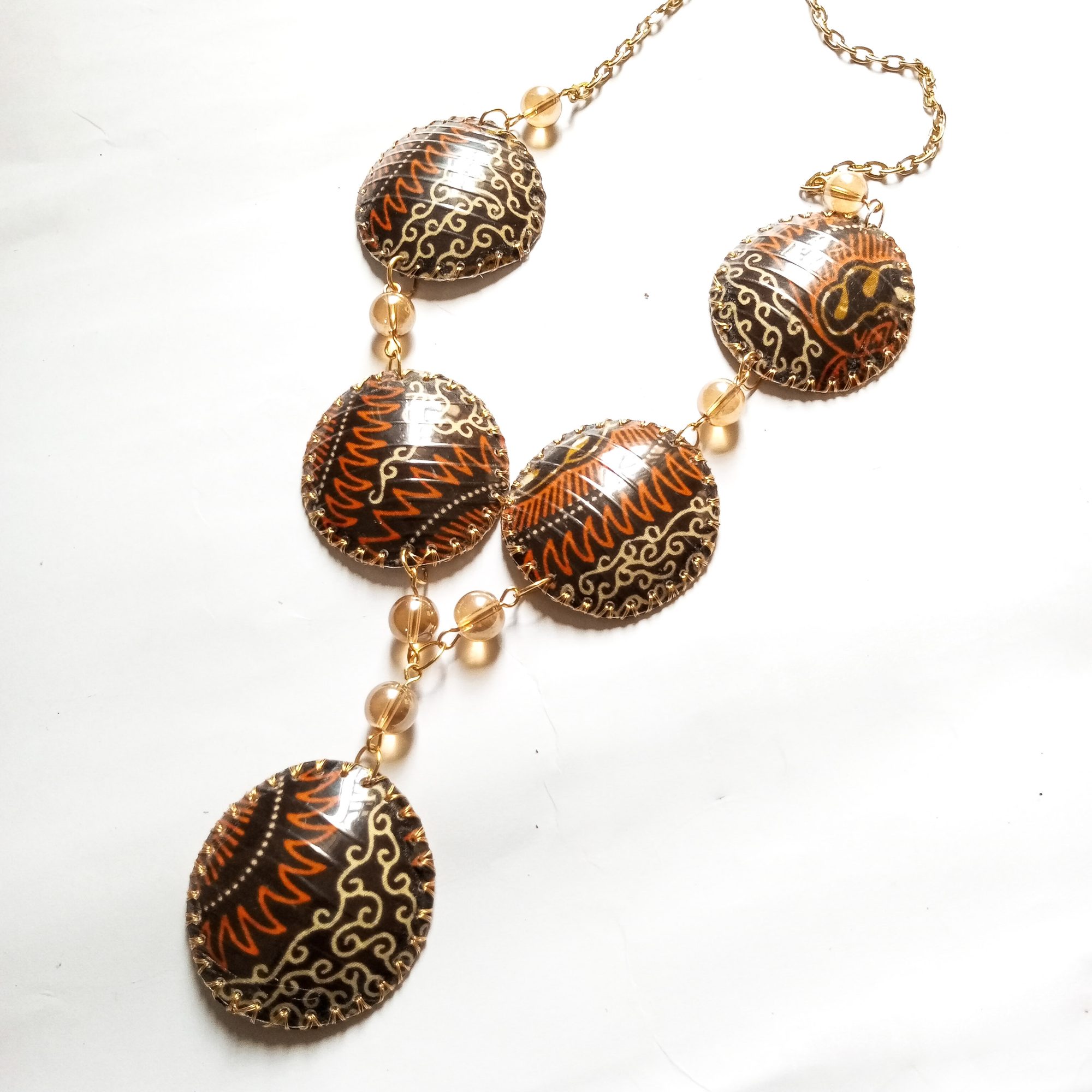 Art jewellery piece 13, wearable art from reclaimed materials