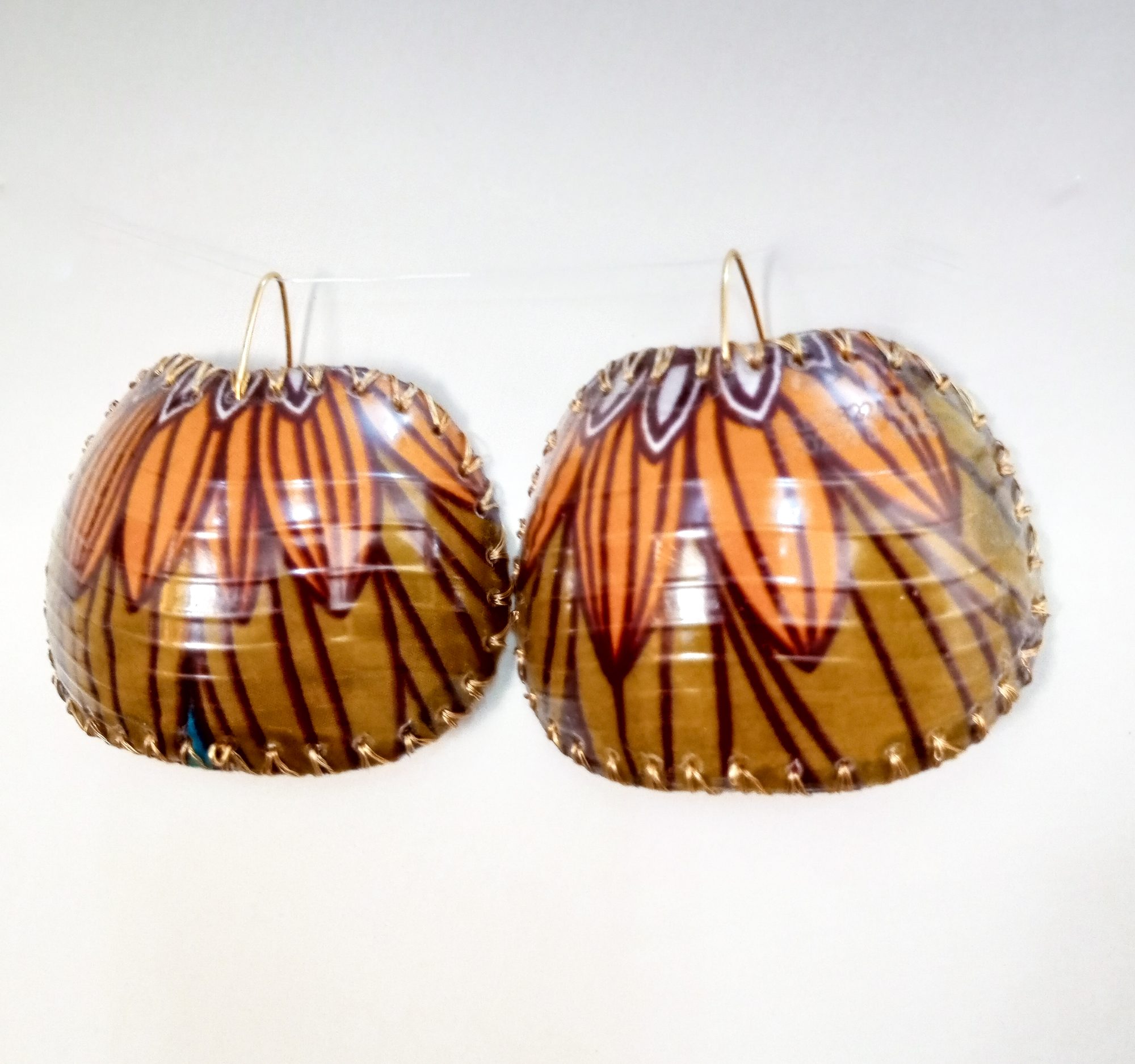 Art jewellery piece 14, wearable art from reclaimed materials