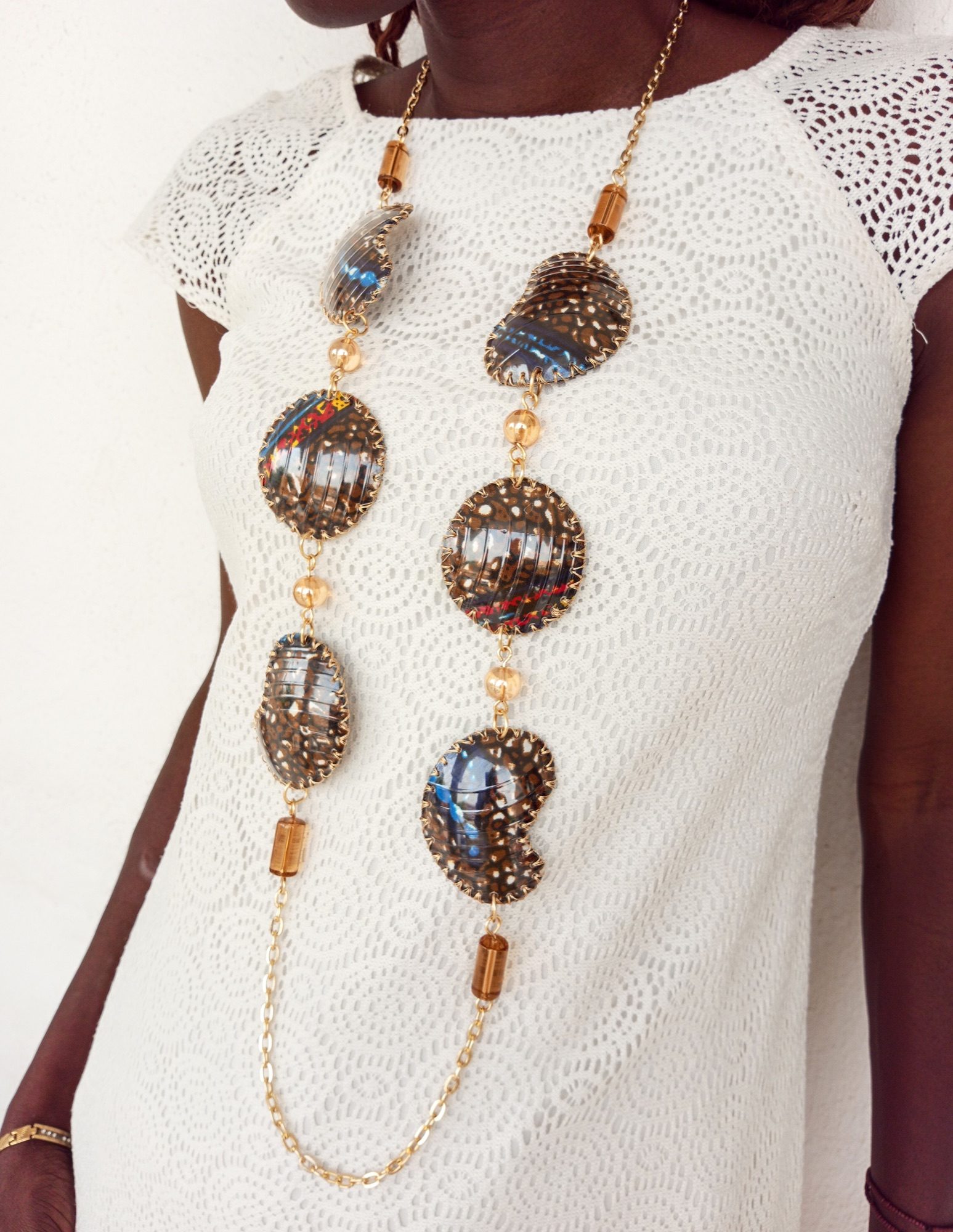 Art jewellery piece 02, wearable art from reclaimed materials