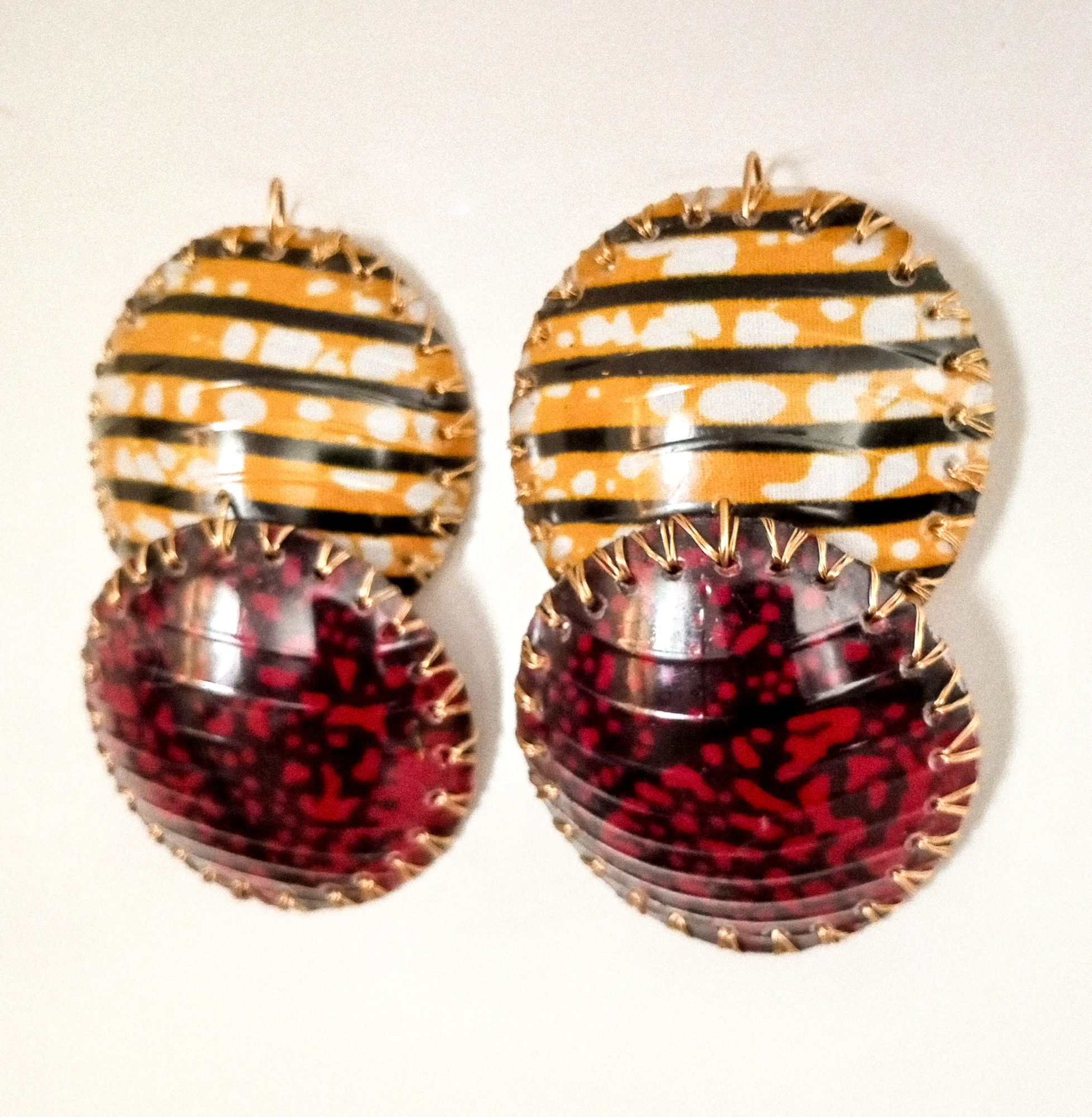 Art jewellery piece 20, wearable art from reclaimed materials