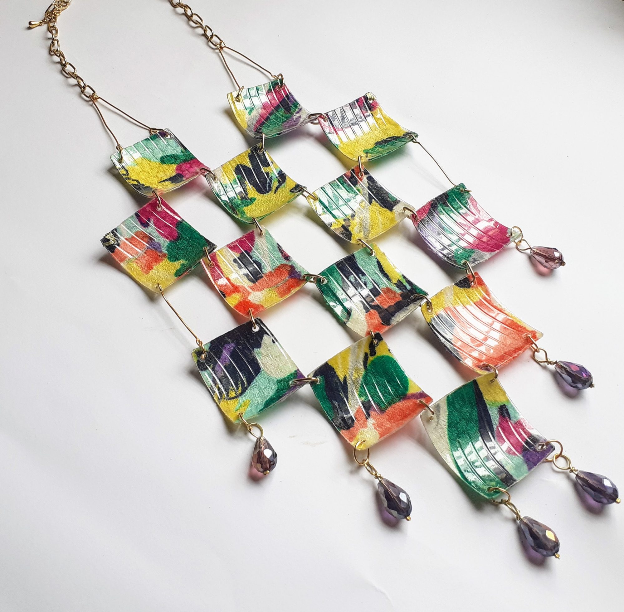 Art jewellery piece 06, wearable art from reclaimed materials