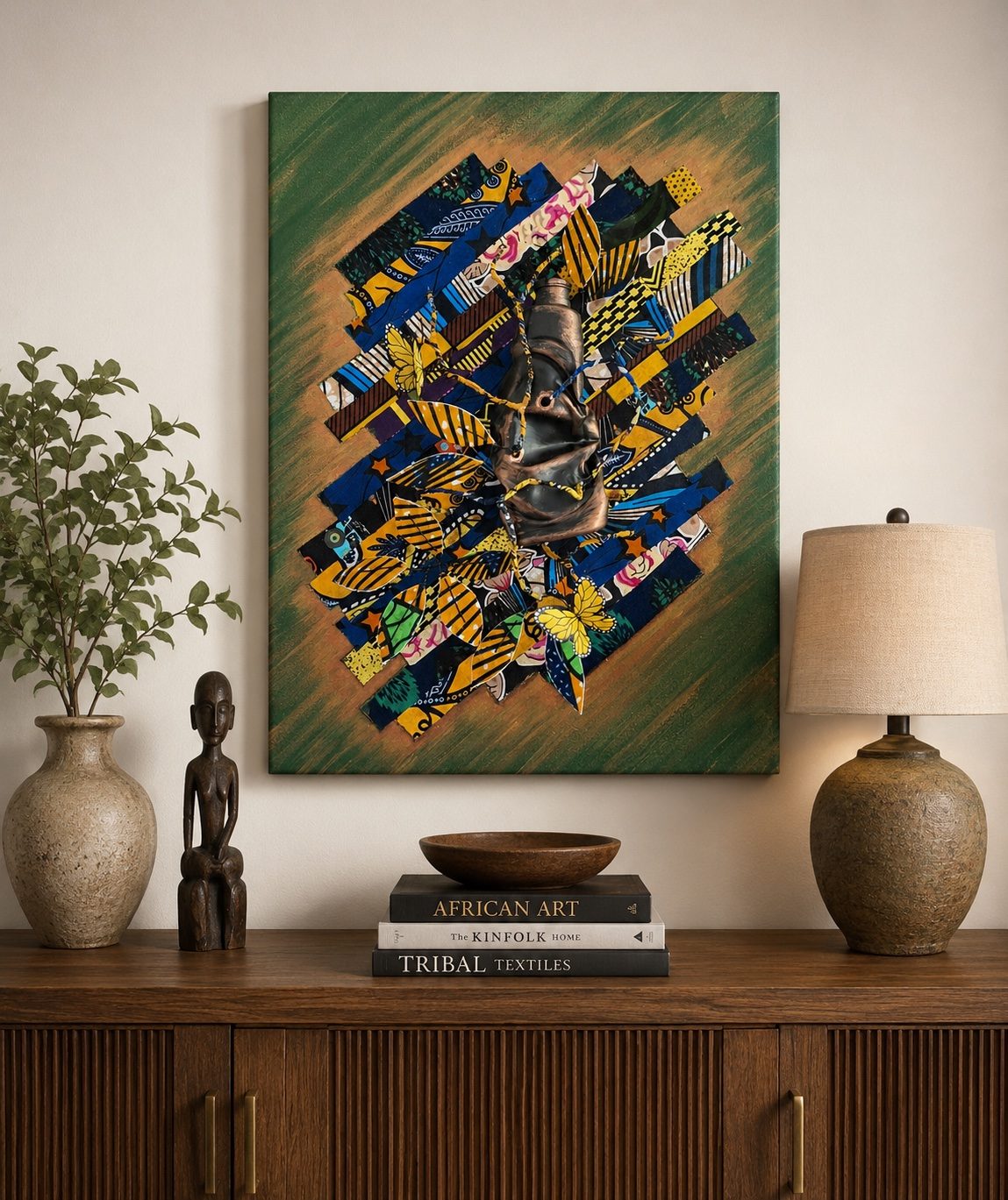 Wall art piece 10, mixed media on reclaimed material