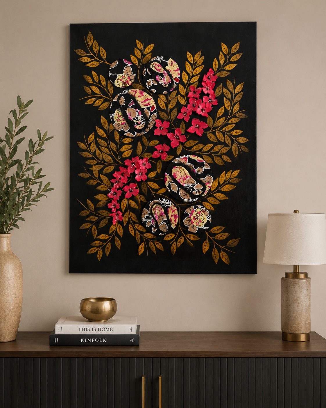 Wall art piece 13, mixed media on reclaimed material